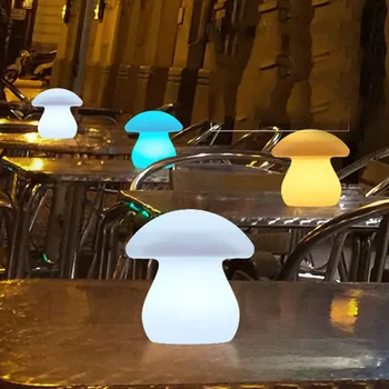 Thrisdar RGBW Dimmable de Mesa de Bar Lâmpada de Cogumelo ambiente de Trabalho LED Luz Noturna sem fio Recarregável Restaurante Café do Hotel Tabela de Luz