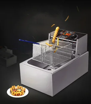 Elétrica Fritadeiras forno de explosão de cilindro único frigideira comercial fritadeira eléctrica de frango Frito costela de NOVO