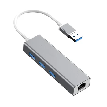 USB 3.0, do USB 3.0 X3 HUB para RJ45 Gigabit 100Mbps Ethernet Adaptador de Rede