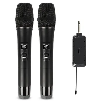 E8 E7 sem Fio de Microfone de 2 Canais UHF Profissional Handheld Microfone Micphone de Micro Telefone Para o Karaoke de Reunião de 50 M de Cantar a Canção KTV
