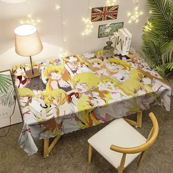 Kawaii Girl Japão Anime Toalha de mesa para Mesa Impermeável Retângulo Tabela Pano Macio Têxteis-Lar de Cozinha, Festa de Casamento Decoração