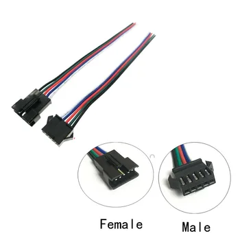 Pino 5 SM Macho & Fêmea Conector JST 5PIN Fio Cabo Flexível Plug para 10MM 12MM PCB RGBW RGBWW 5050 LED Strip