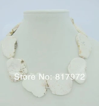 Charme Especial Design Deslumbrante pedra Branca Xistosas Handmake Colar Estilo Simples Mulher de Festa