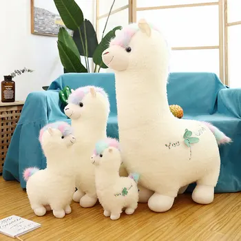 70cm de Simulação de Pelúcia de Animais Alpaca Boneca para Crianças, Brinquedos de Pelúcia de Presente de Menino e Menina Travesseiro Casa de Decoração do Quarto do Bebê Conforto Boneca