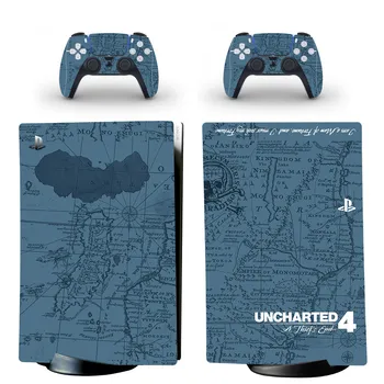Uncharted 4 PS5 Digital Adesivo de Pele para Playstation 5 Console E 2 Controladores de Decalque Protetora Peles