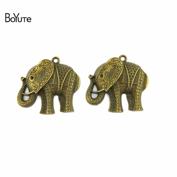 BoYuTe (10 Peças/Lote) 48*55MM Antique Bronze Liga de Elefante Pingente Encantos de Jóias, Acessórios de Tomada de ajuste Diy Colar