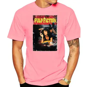 Os homens Verão Foshion Estilo Pulp Fiction Cartaz do Filme dos Homens T-Shirt