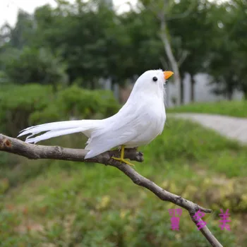 a cerca de 15 cm de simulação do pássaro branco de penas de ave modelo de artesanato de Decoração de Árvore de adereços jardim decoração criativa h1034