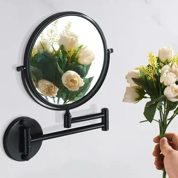 Duas faces Maquiagem Espelho Espelho do Banheiro 3X Lupa de Bancada de Rotação do Espelho Espelho Espelho de Parede Espelho de Parede