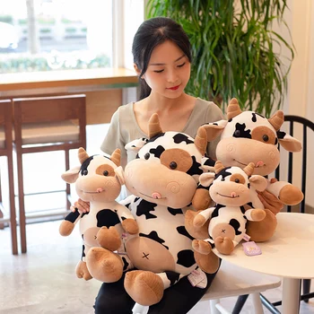 2020 Novas Bonito Vaca de Pelúcia do Kawaii Gado de Pelúcia Recheado de Animais Bovinos Macio Menina Boneca Crianças Brinquedos de Presente de Aniversário para Crianças