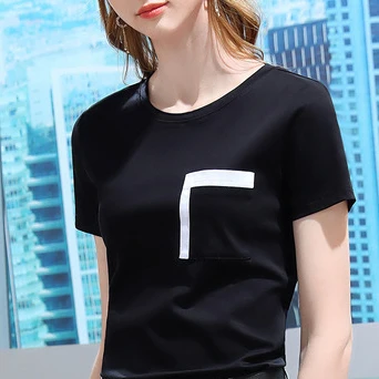 2021 nova moda de T-shirt de Verão impresso das mulheres do assentamento da maré mulheres solto