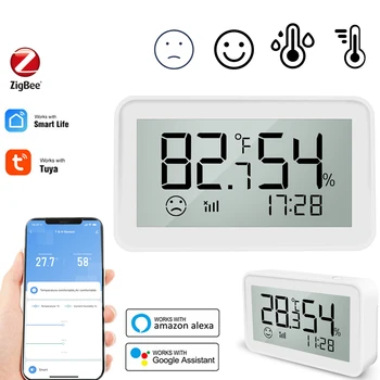 TUYA Bluetooth, Sensor de Temperatura e Umidade Bateria Com Ecrã LCD Smart APP Vida de Trabalho com Alexa e Google