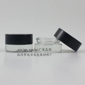 30pcs 5g de vidro frasco de creme com preto tampa de plástico, 5 gramas de cosméticos jar,embalagem, por exemplo , 5g de mini olho de vidro frasco de creme