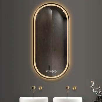 Luz Wc, Banheira Espelhos de Corpo Inteiro Altura Total Smart casa de Banho Banheira Espelhos de Pé, Espelho Grande, Acessórios de casa de Banho WW50BM