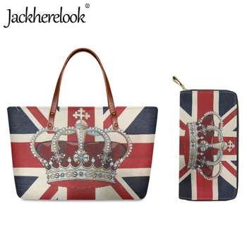 Jackherelook Bandeira Britânica Bolsas de Moda Retrô Sacola para as Mulheres de Nova Bolsa de Viagem Personalizados Feminino Sacos de Ombro, Bolsa Conjuntos