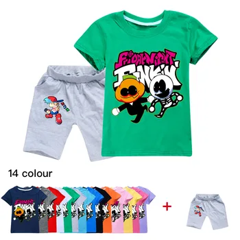 Nova Moda Meninos de Terno T-shirts dos desenhos animados de Roupas de Crianças funny T-shirt Meninas Casaco do Traje Filhos Verão Conjunto Baby Boy Shorts