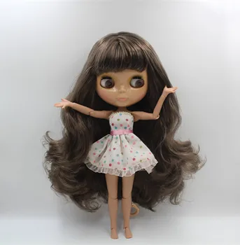 Blygirl Nude boneca Blyth boneca cinza escuro franja de cabelo mais articulações do corpo 19 conjunta de trigo cor de pele pode mudar o corpo DIY boneca