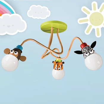 moderno quarto infantil dos desenhos animados do Macaco zebra luz de teto para o quarto da lâmpada