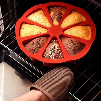8 Cavidade do Molde do Bolo do Silicone Pão de Pizza de Pizza Molde de Silicone Assadeira para Pastelaria micro-ondas Bakeware utensílios de Cozinha