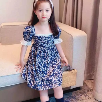 criança roupas de menina roupas de crianças 2022 Verão Bebê Meninas Impresso vestido de Princesa Crianças Bonito Vestuário 2-6T