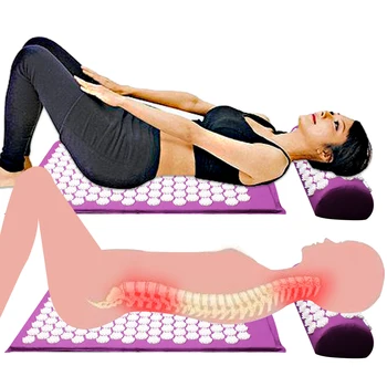 Massageador Almofada De Massagem, Yoga Mat Acupressão Aliviar O Stress Para Trás A Dor Do Corpo De Espiga De Tapete De Acupuntura Massagem Tapete De Yoga