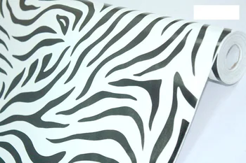 PVC Vintage papel de Parede de Vinil Adesivo de Parede Home DIY Decoração de Parede Rolo de Papel 45cmx5m (zebra grão)