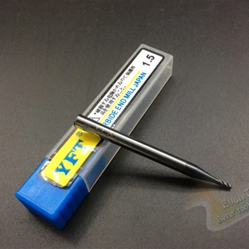 YFT Diâmetro de 1,5 mm de Bits Roteador HRC 45 4-Rosto de lâmina de Cortador de Moinho de Extremidade de Metal do Aço de Tungstênio da Fresa CNC