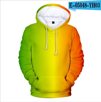 Novo 3D Hoodies Homens/Mulheres Camisolas Personalizadas Coloridas Gradiente de crianças Hoodies Cor Sólida Capuz Menino/as Meninas do arco-íris Hip Hop Outwear