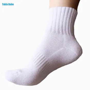Estudante de meias de desporto de crianças meias de algodão meia-malha de absorventes sem osso branco preto cinza de outono e inverno meias