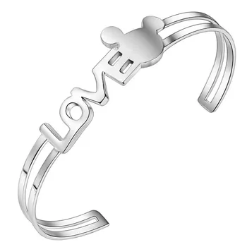 2020 NOVA cor de prata, pulseira de Mickey abertura de jóias de moda para meninas muito presentes de Natal de alta qualidade quente