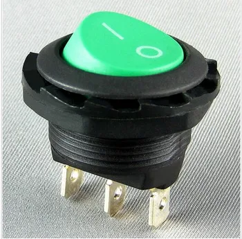 rodada do interruptor de balancim KCD8 A1 KCD8 12N 6A 3-pin botão verde