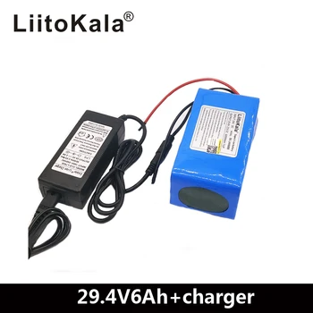 LiitoKala 24V 6Ah 7S3P 18650 Bateria de lítio, bateria de 24 v Bicicleta Elétrica ciclomotor elétrico /bateria de iões de lítio pack +29.4V2A