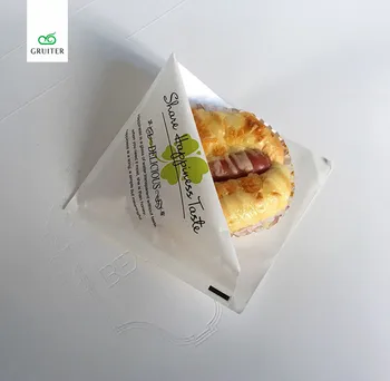 GRUITER Grau de Alimentos de Qualidade, Mylar Marrom Branco Papel do Alimento Prático Saco de Cachorro-Quente Sandwish Croissant Sacos de 100x 15*15cm