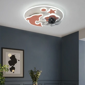 LED moderna Ventiladores de Teto Com Luz de Decoração de Casa de Controlo Remoto pode ser escurecido 54W Mudo Ventilador de Teto Lâmpada Para o Quarto Cozinha Escritório