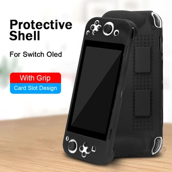 2021 Novo Punho da Luva do Silicone Case Capa Protetora para Nintend Mudar OLED Console Com Aderência Slots de Cartão e Dropshipping