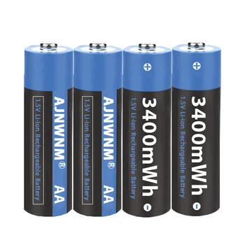 AJNWNM 100% Original de 1,5 v Pilhas AA Recarregáveis 3400mWh Li-ion AA Rechargeble Bateria para câmera Anti-cair de brinquedo carro