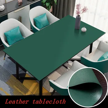Cor sólida couro esteira de tabela retângulo toalha impermeável tabela pano anti-derrapante mesa toalha de mesa personalizada tabela Decoração tampa