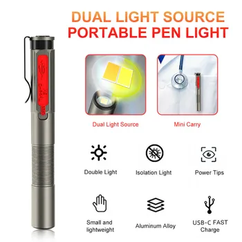 Mini Caneta de LED de Luz para o Médico Lanterna Enfermeiros Médicos com Clip de Bolso Exterior Acampamento de Emergência Lanterna Impermeável Tocha