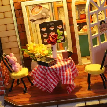 Casa de bonecas DIY Kit Creative Quarto de Madeira Casa de bonecas em Miniatura Kit para Decoração de Gabinete