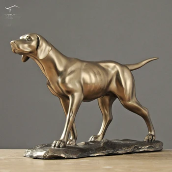 SUPERIOR de arte LEGAL # home office sala de armazenamento de lobby de negócios Decoração 3D Animal Ponteiro Hound dog ART estátua escultura