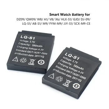 LQ-S1 3,7 V 380mAh Bateria de lítio Recarregável Bateria de Relógio Inteligente Para QW09 DZ09 W8 A1 V8 X6