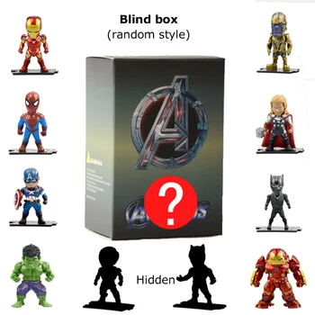 Marvel Aranha, Homem de Ferro, Caixa de estore Vingadores 4 Q Versão do Capitão América Thanos Veneno Figura de Ação de Brinquedos para as Crianças de Presente de Aniversário