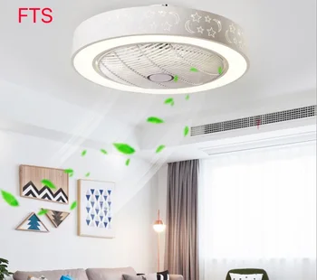 O ventilador com LED de luzes com controle remoto a luz de teto nórdicos doméstico invisível ventilador de teto, luz de sala de estudo, sala de estar com ventilador de teto luz