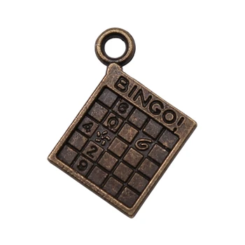 10pcs bingo! Campo minado Encantos Pingentes E Colares de Bronze Antigo de Cor 15x17mm