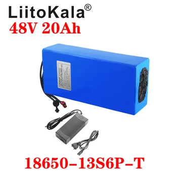 LiitoKala 48V 20ah 13s6p de Lítio, Bateria de 48V 20AH 1000W de bicicleta elétrica da bateria Embutido na 20A BMS