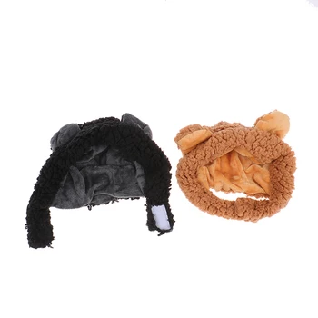 1Pc Gato Headwear Chapéu de Malha de Aniversário de Vestir Cocar de Pelúcia Engraçado Urso Bonito Ouvidos Inflável Ajustável Chapéu de Suprimentos para animais de Estimação