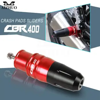 Para Honda CBR 400 CBR400 acessórios da Motocicleta Quadro Crash Bar Motor controles Deslizantes de Crash Pads de Escape controles Deslizantes Protetor de Falha