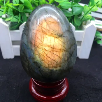 Natural de cristal de quartzo bela alongada pedra ovo de cura