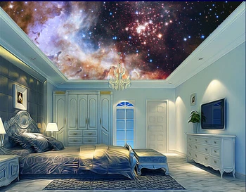 Papel de parede personalizado universo star universe KTV bares usado no quarto de teto de parede impermeável de vinil e papel DE parede