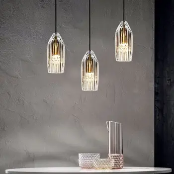 Cobre lustre de cristal Nórdicos única de pequena luminária para restaurante bar quarto de cabeceira